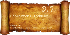 Debreczeni Taddeus névjegykártya
